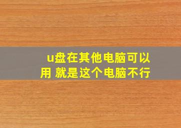 u盘在其他电脑可以用 就是这个电脑不行